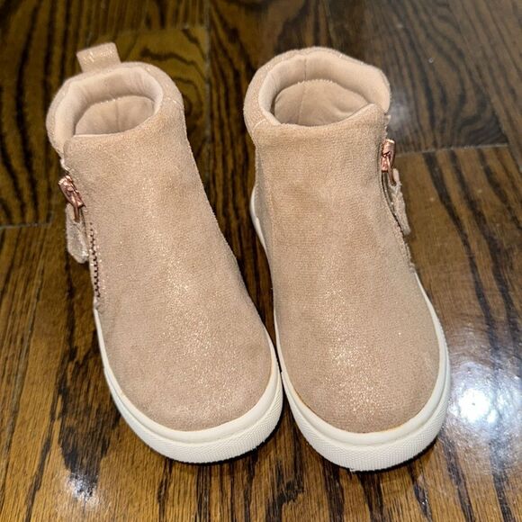 Cupcakes & Cashmere Tan Glitter Ankle Boots with Side Zipper 6 - Picture 3 of 7